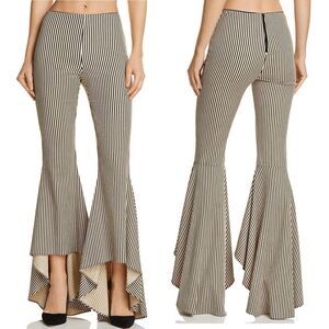 Alice + Olivia Jinny Striped High-Low Flared Pants Bell Bottom High Rise Size 0